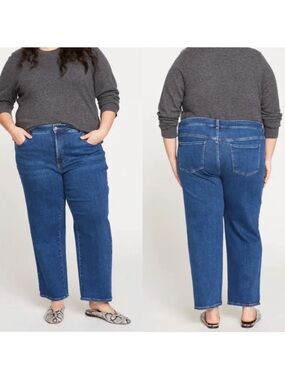 Universal Standard Etta High Rise Straight Leg Jeans Aged Indigo Size 18 NWT